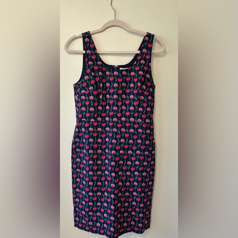 J. Crew Navy and Pink Floral Mini Dress